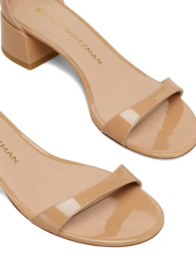 Stuart Weitzman Nudist Patent Ankle-strap Sandals