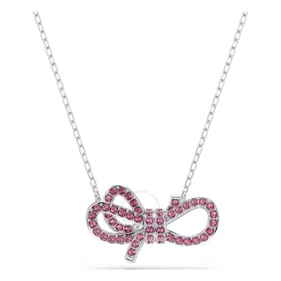 Swarovski Lifelong Bow Pendant Necklace In Pink