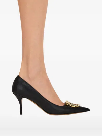 Ferragamo Escarpin Décolleté Maxi Gancini Noir Taille 41 In Black