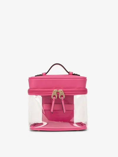 Calpak Clear Train Cosmetic Case Pink