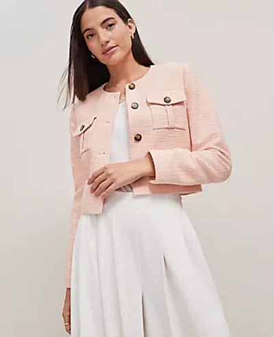 Ann Taylor Petite Tweed Patch Pocket Cropped Jacket