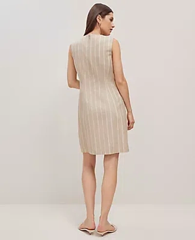 Ann Taylor The Striped Petite Button Pocket Shift Dress