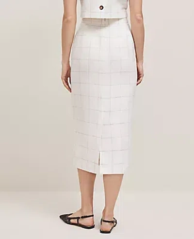 Ann Taylor The Petite Windowpane Midi Skirt