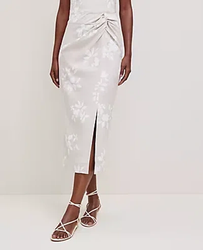 Ann Taylor Petite Floral Knotted Pencil Skirt