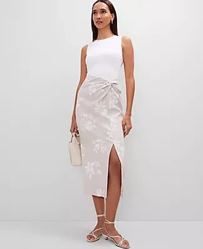 Ann Taylor Petite Floral Knotted Pencil Skirt