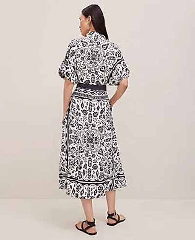 Ann Taylor Petite Tiled Satin Button Dress