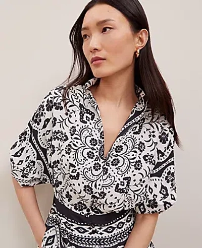 Ann Taylor Petite Tiled Satin Button Dress