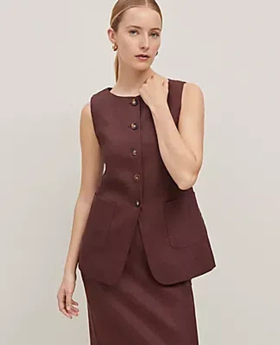 Ann Taylor The Long Crew Neck Vest