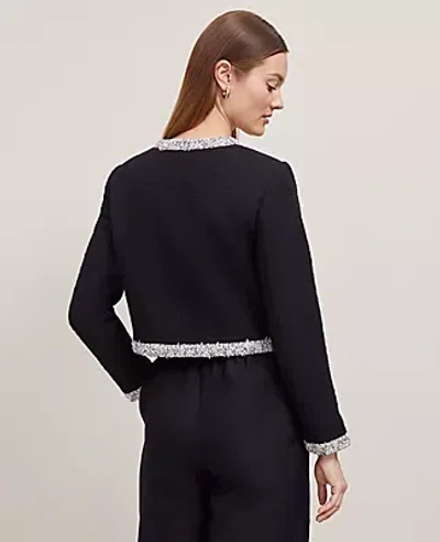 Ann Taylor Trimmed Tweed Cropped Jacket