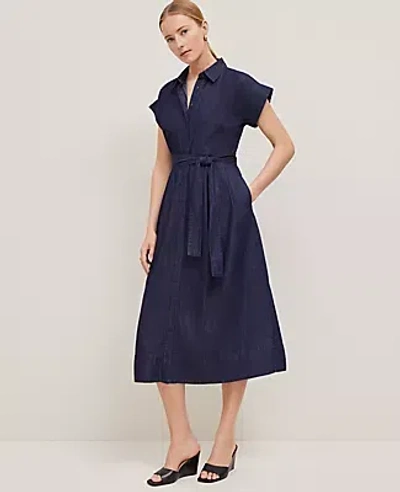Ann Taylor Chambray Flare Midi Shirtdress