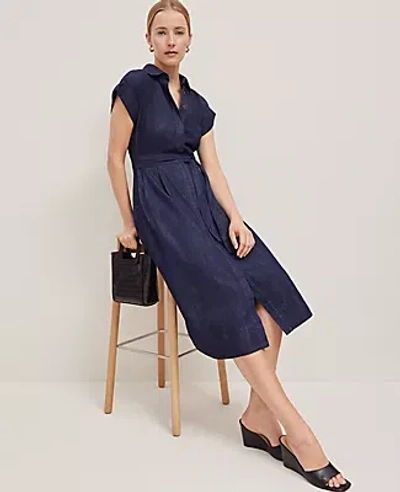 Ann Taylor Chambray Flare Midi Shirtdress