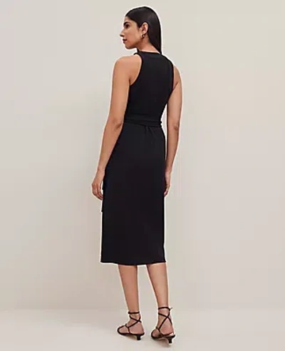 Ann Taylor Petite Halter Wrap Column Midi Dress