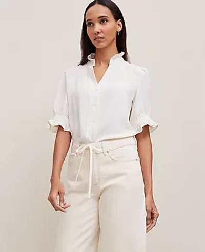 Ann Taylor Ruffle Collar Shirt