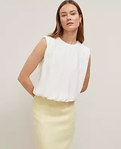 Ann Taylor Petite Pleated Bubble Hem Top