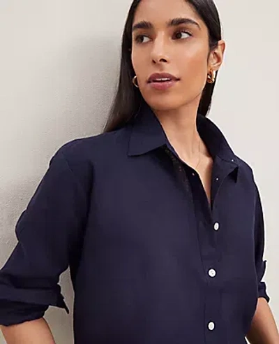 Ann Taylor Petite Cropped Linen Shirt