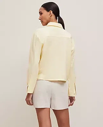Ann Taylor Petite Cropped Linen Shirt