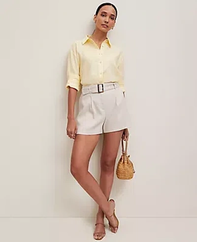 Ann Taylor Petite Cropped Linen Shirt