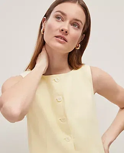 Shop Ann Taylor Petite Linen-blend Long Vest