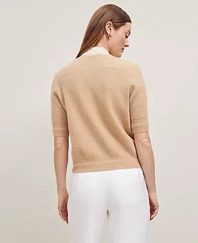 Ann Taylor Blouson Sleeve Stitch Cardigan