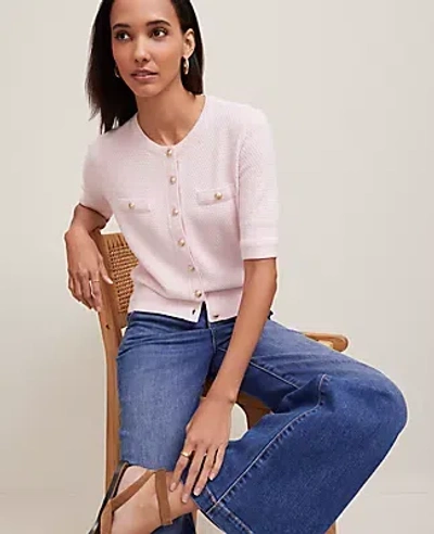 Ann Taylor Blouson Sleeve Stitch Cardigan