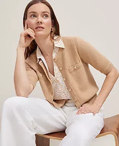 Ann Taylor Blouson Sleeve Stitch Cardigan