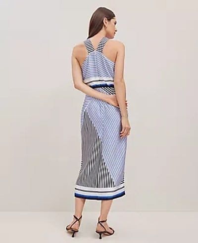 Ann Taylor Petite Striped Halter Midi Dress