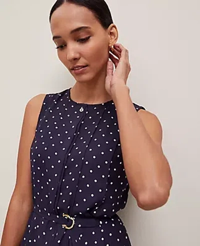 Ann Taylor Dotted Belted Flare Dress