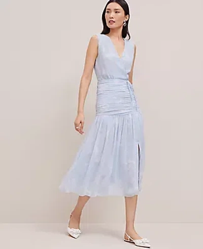 Ann Taylor Petite Floral Ruched Tie Dress