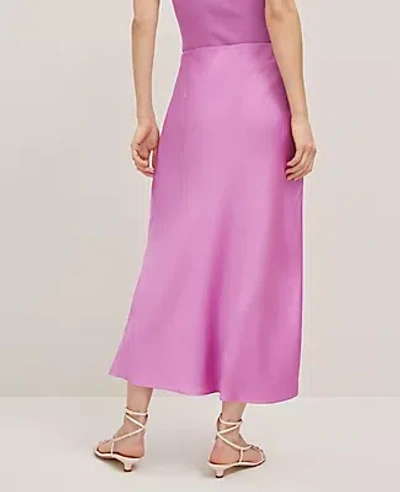 Ann Taylor Satin Bias Midi Slip Skirt