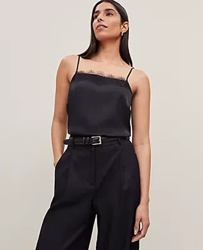 Ann Taylor Lace Trim Square Neck Tank Top