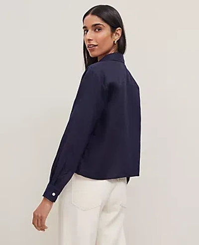 Ann Taylor Petite Cropped Linen Shirt