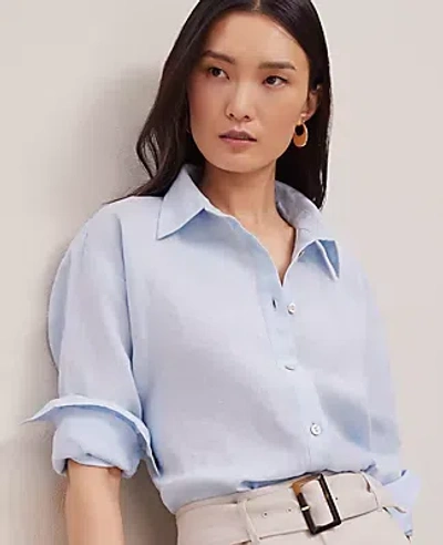 Ann Taylor Petite Cropped Linen Shirt