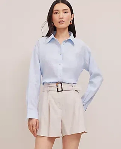 Ann Taylor Petite Cropped Linen Shirt