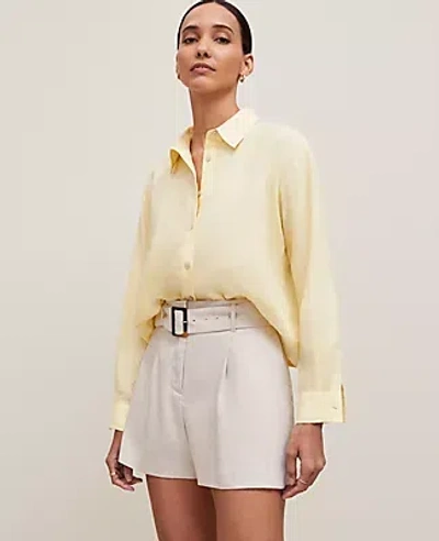 Ann Taylor Petite Cropped Linen Shirt