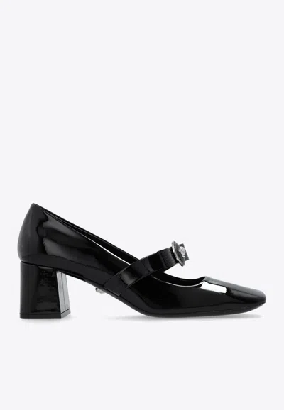 Versace Gianni Ribbon Embellished Patent-leather Pumps