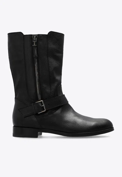 Tom Ford Marianne Grained Leather Mid-calf Boots