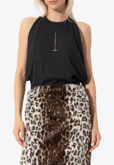 Alexander Mcqueen Draped Ribbed Tank Top