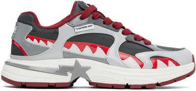 Bape Gray & Red '' Shark Sta #3 Sneakers