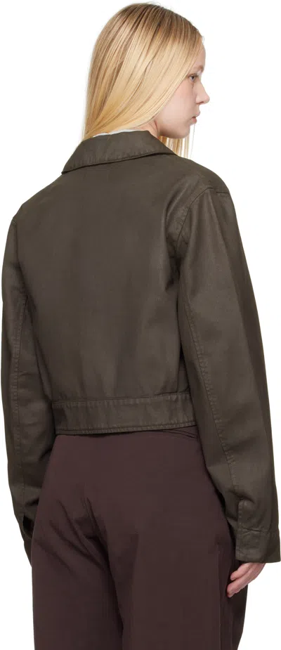 Lemaire Brown Two Pocket Cropped Denim Jacket