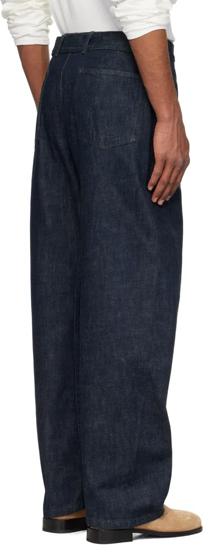 Lemaire Indigo Twisted Belted Jeans
