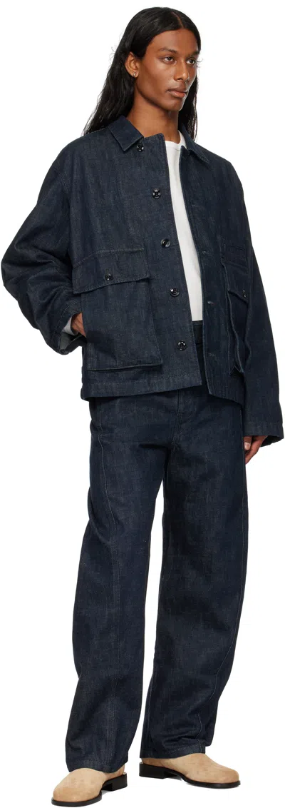 Lemaire Indigo Twisted Belted Jeans