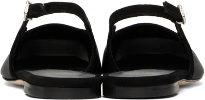 Aeyde Black Geraldine Satin Toe-cap Ballerina Flats