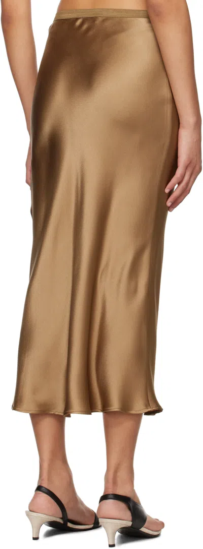 Anine Bing Womens Dark Green Bar Silk Maxi Skirt