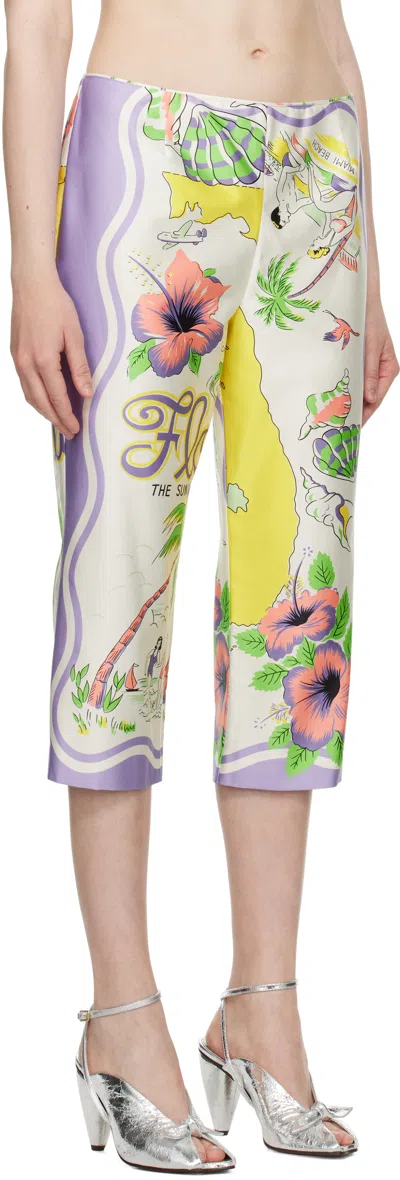 Anna Sui Florida Cotton Sateen Capri Pants