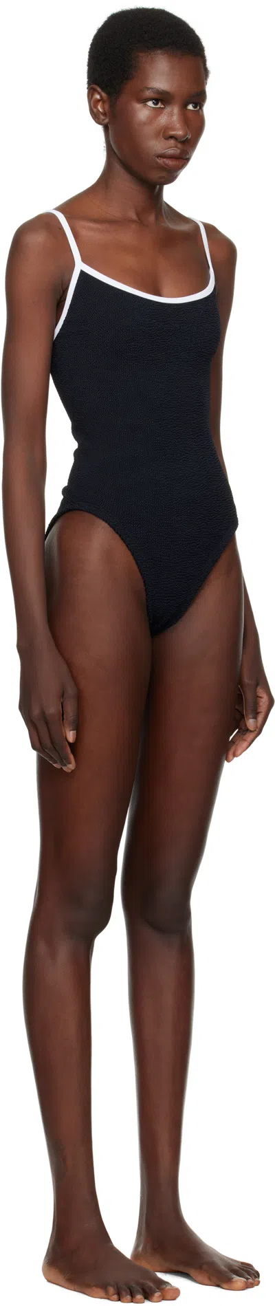 Hunza G Black & White Pamela Contrast Swimsuit