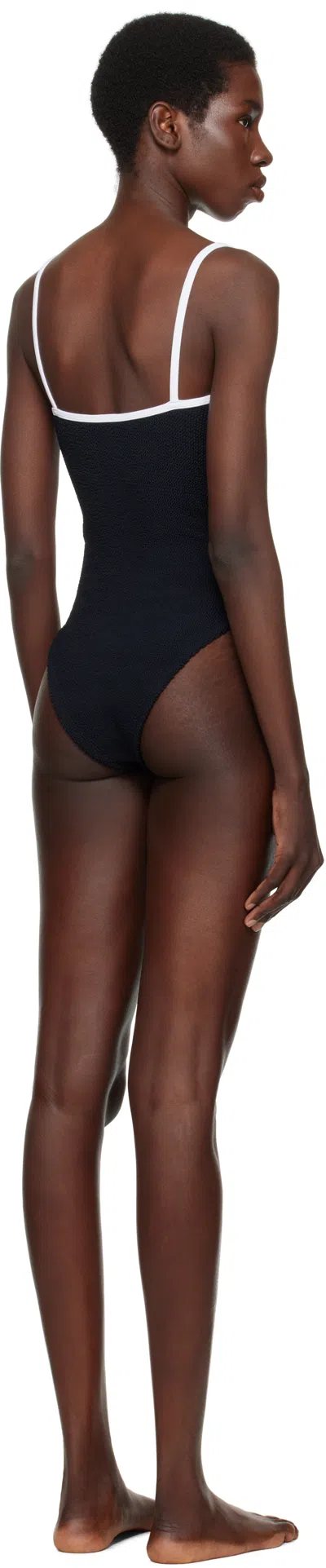 Hunza G Black & White Pamela Contrast Swimsuit
