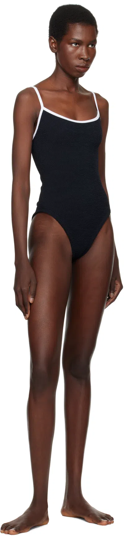 Hunza G Black & White Pamela Contrast Swimsuit