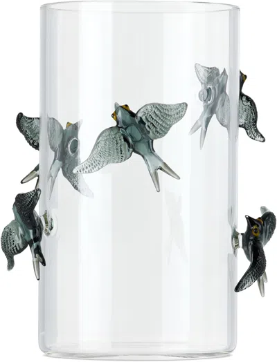 Maison Balzac Gray 'a Little Bird Told Me' Vase