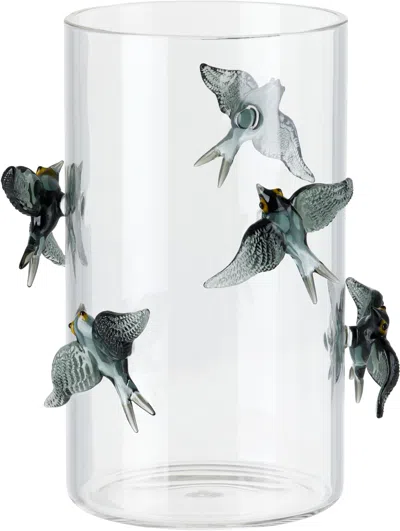 Maison Balzac Gray 'a Little Bird Told Me' Vase