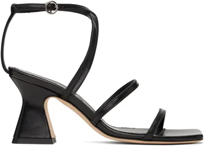 Aeyde Black Edda Leather Heeled Sandals